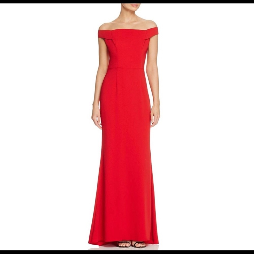 Carmen Marc Valvo Off the Shoulder Gown (size 6)